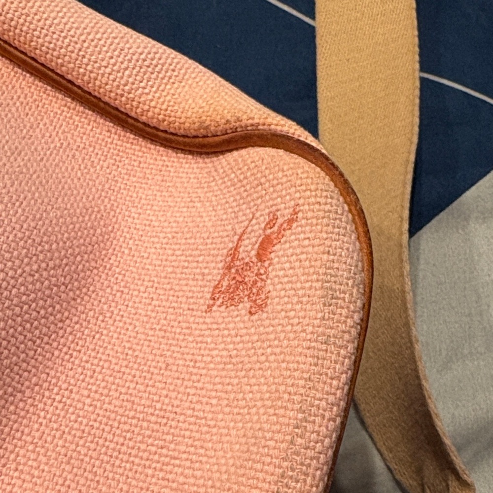 Burberry Pink Canvas Shoulder Bag with Tan Trim - Picture 7 of 10